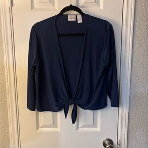Chico's Deep Blue Tie-Front Blouse